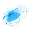 thumbnail image 2 of Clearance! Baberdicy Women's Feather Fascinators Hat - Hair Pin Cocktail Headwear Pillbox Hat Sky Blue, 2 of 7