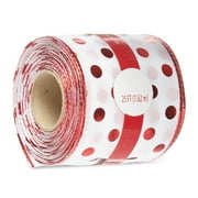 Holiday Time Ribbon, White/Red Dots, 25'