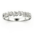 thumbnail image 1 of 0.36ct Round and Pear Diamond Moissanite 10k White Gold Wedding Band, 1 of 4