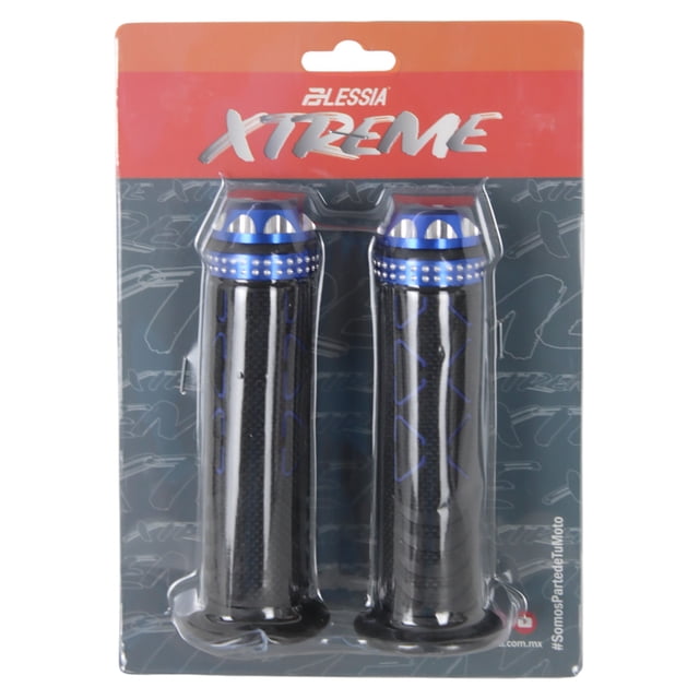 Puños Moto Aluminio Antiderrapante Azul 7/8