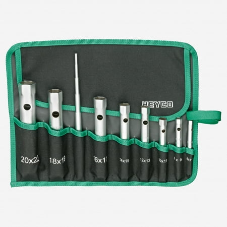

Heyco Double Ended Tubular Socket Wrench Set in Pouch 6-22mm 9 Pieces