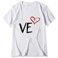 thumbnail image 4 of Men's And Women's Valentine's Day Partner T Shirt Printed Casual Fashion Short Sleeve Top (Women's) Woman Summer Tops Long Sleeve Compression Shirt Women Long Sleeve Thin T Shirt Women Womens Short, 4 of 4