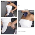 thumbnail image 4 of Woman Sleeveless Tube Top Irregular Side Slit Long Bandeau Top Strapless Off Shoulder Split Hem Tank Vest White L, 4 of 5