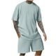 thumbnail image 1 of Traje Deportivo Perforado de los Hombres, Moda de Manga Corta Cuello Redondo de Ocio para el Desgaste Casual Y de Playa, Blusa Atlética de Poliéster Suave, 1 of 9