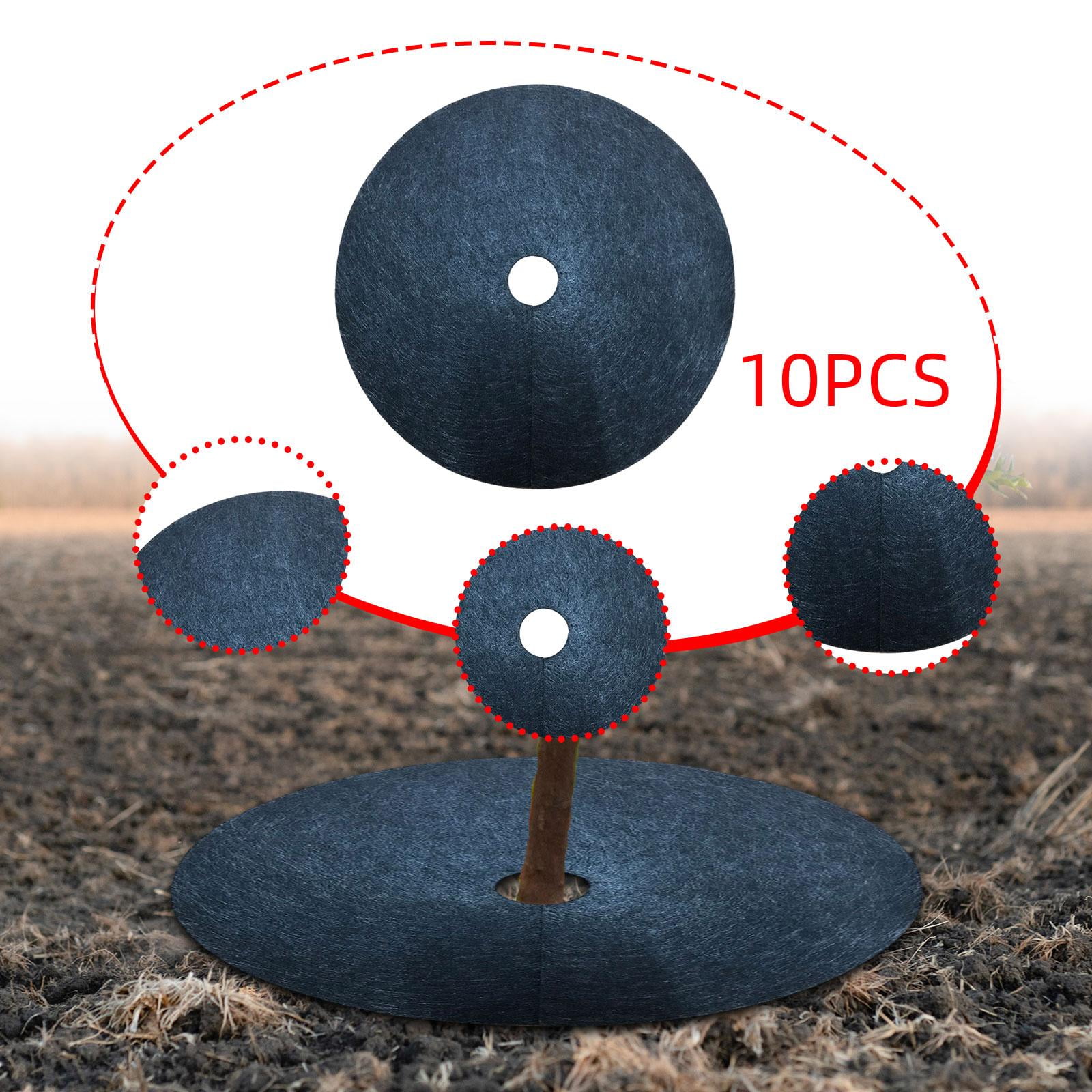 FashionCha 10 Pieces Tree Mulch Rings for Weed Control Fruit Tree Protector Thickened Plant Black