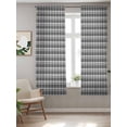 thumbnail image 2 of Geometric Lattice, Curtains 63 Inch Length, Sheer Curtains for Bedroom Living Room Window Black Grey Classic Farmhouse Plaid Rod Pocket Drapes Kitchen Curtains Small Half Window 42"x63" 2 Panels, 2 of 6