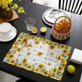thumbnail image 3 of Sunflowers Placemats Set of 4, Vintage Farm Wildflower Grey Woodgrain Placemats for Dining Table, Place Mats for Kitchen Tabletop, Waterproof Wipeable Dining Table Mats Set, 3 of 9