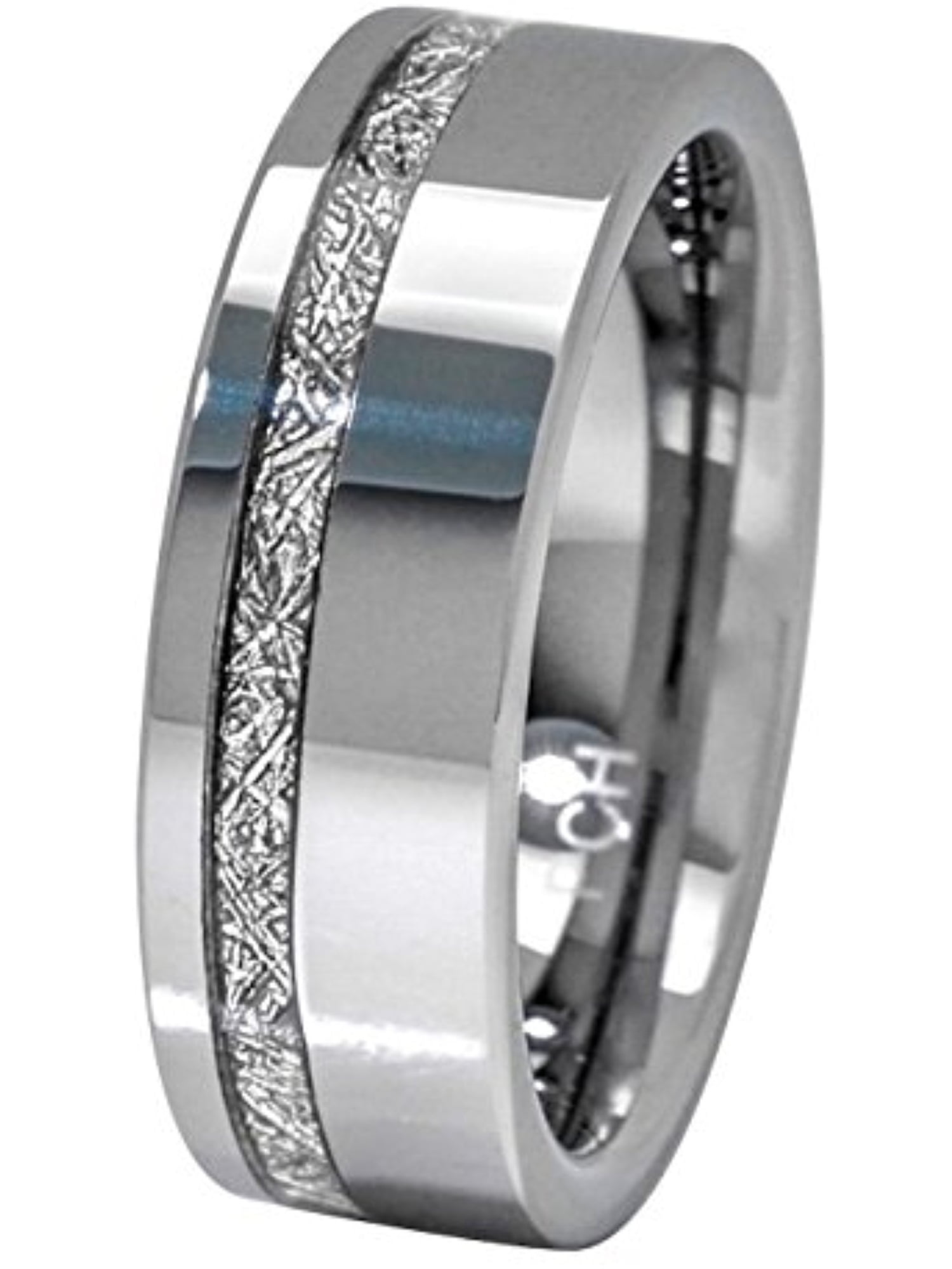 PCH Rings Meteorite Ring 8mm Comfort Fit Mens Tungsten