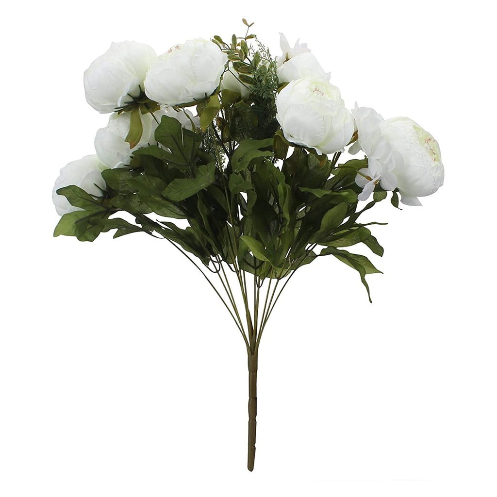 Display Rogue Plastic Fabric Wire Hydrangea Bundle Flower Bouquet White 