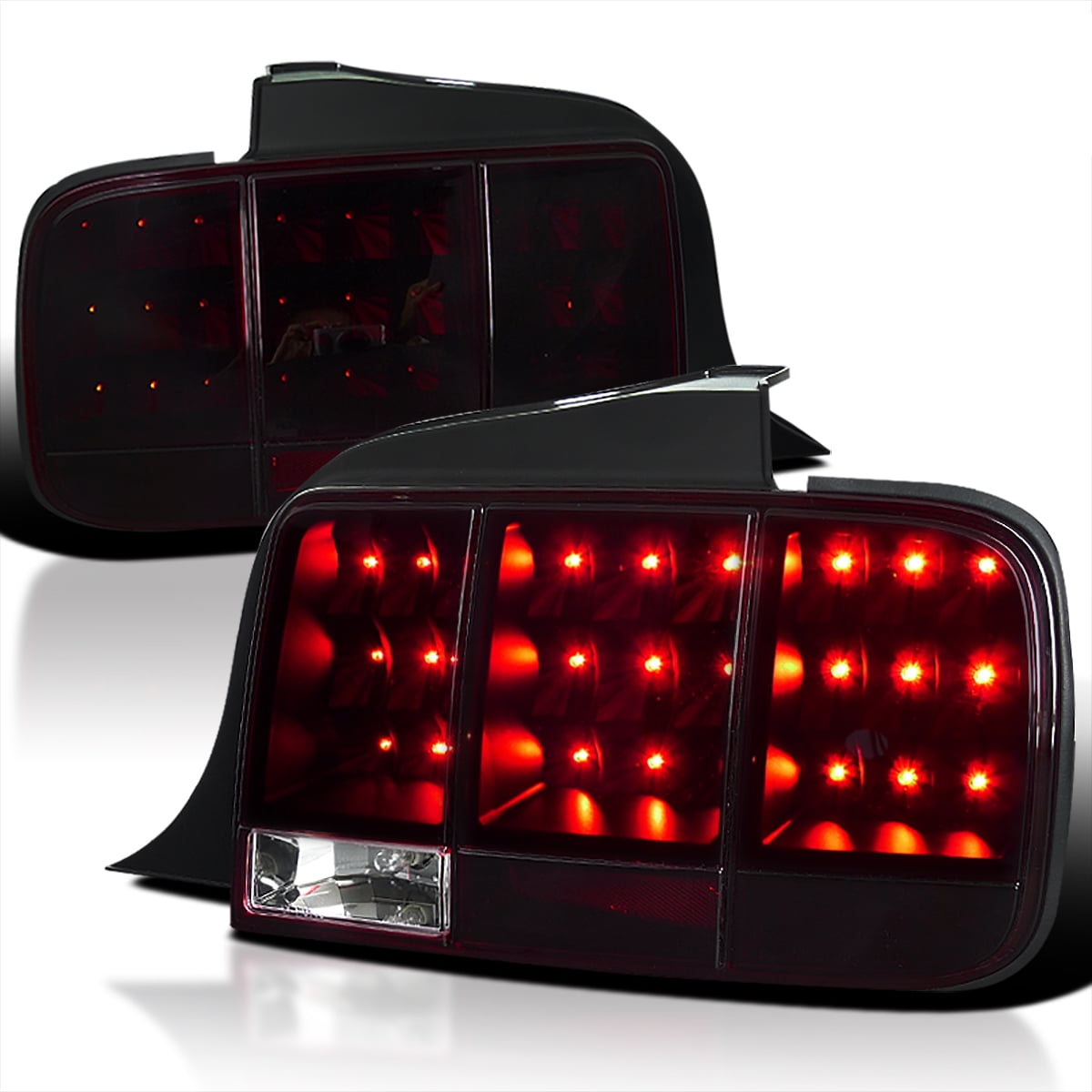 Fit 2005-2009 Ford Mustang Rear Smoke LED Side Marker Lights Turn Signal Lamps