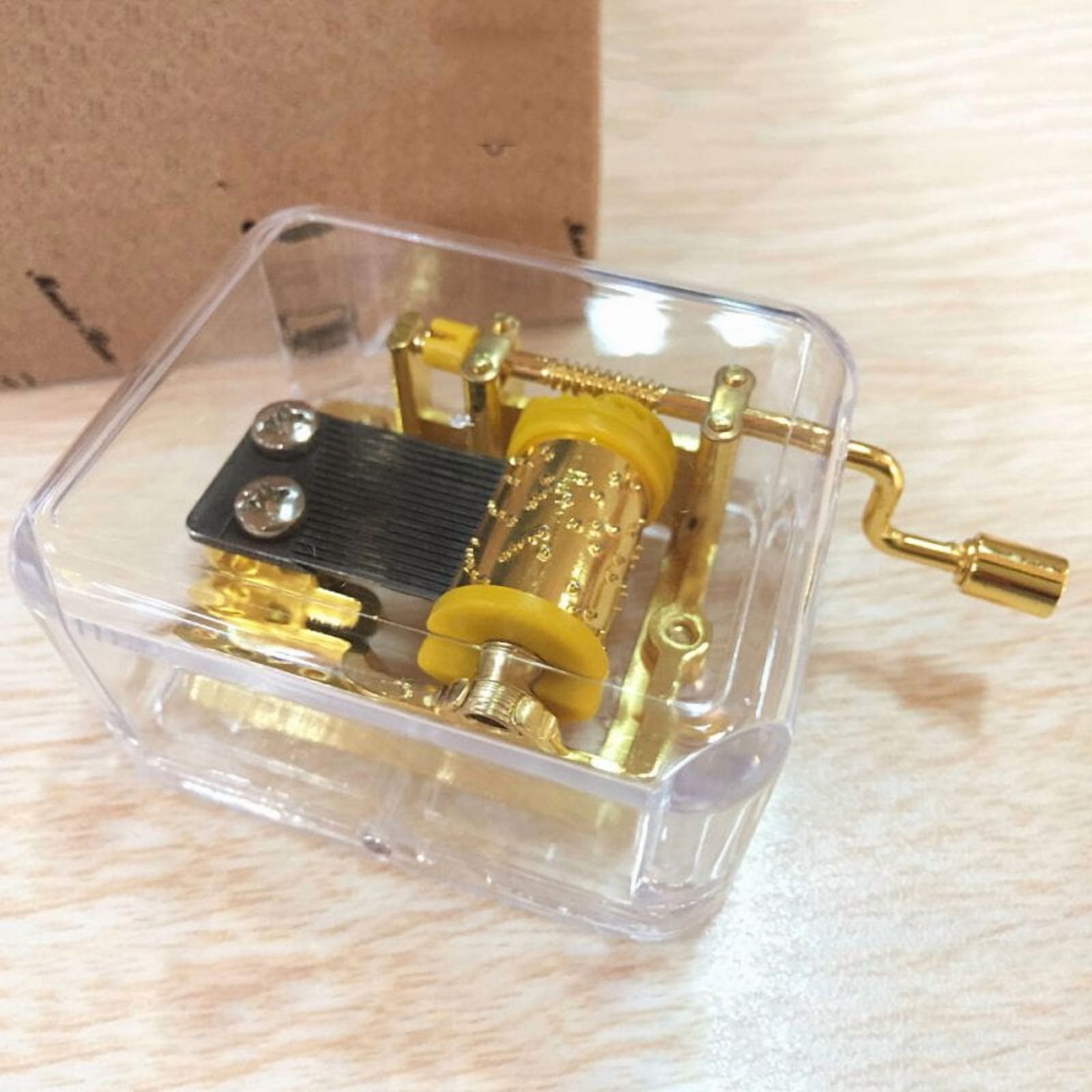 Portable Transparent Mechanical Mini Cute Music Box Musical Toy Kids Party Gift,You are my sunshine