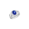 thumbnail image 1 of RYLOS Bagues pour Femmes Bague en Or Blanc 14K XOXO Câlins et Baisers Bague Pierre Précieuse 9x7 mm et Diamant Saphir Étoilé Bleu Bijoux pour Femmes Taille 8, 1 of 7