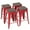 Red, variant on YRLLENSDAN Modern Bar Stool Set of 4 Counter Height Barstool with Back 24 Inches Seat Height Industrial Bar Chairs Indoor Outdoor Metal Kitchen Stools Restaurant Patio Stool Stackable, Bronze