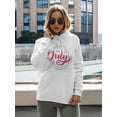 thumbnail image 2 of Hand Sketched Happy 4Th Of July Hoodie Women -Image by Shutterstock, Female 3X-Large, 2 of 4