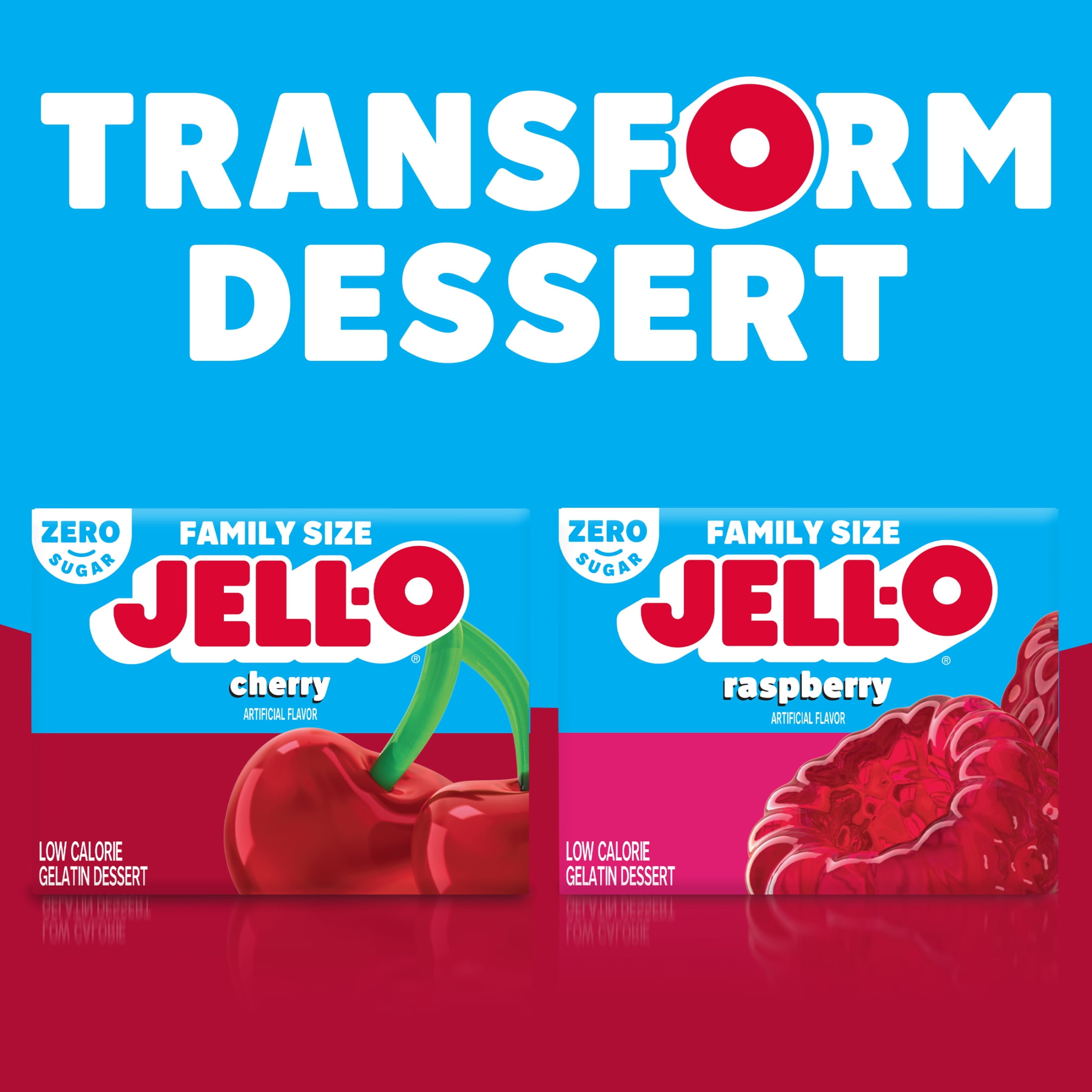Jell-O Cherry Flavor Sugar Free Gelatin 0.6 oz (Pack - 6