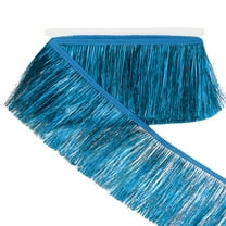 Uxcell 5.5 Yard of 4 Inch Shiny Tinsel Fringe Trim for DIY Latin Dance Costume, Peacock Blue
