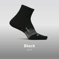 thumbnail image 3 of Feetures Elite Light Cushion Quarter Solid - Sport Sock with Targeted Compression - New Black, S (1 Pair), 3 of 8