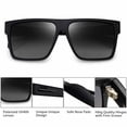thumbnail image 6 of JIM HALO Retro Polarized Sunglasses Men Women Flat Top Square Driving Glasses（Matte Black Frame / Polarized Gradient Grey Lens ）, 6 of 7