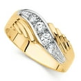 thumbnail image 1 of 14k Two-toned Gold Cubic Zirconia 7-mm Mens Wedding Band, 1 of 1