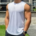 thumbnail image 2 of USNSM Men's Round Neck Tank Tops Quick Dry Lightweight Breathable Pullover Sports Sleeveless Workout T Shirt Muscle Gym Fitness Tee White XL, 2 of 6
