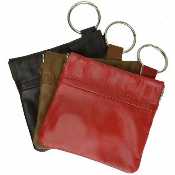 Marshal - New Genuine Leather Coin Change Purse With Elastic Closure - 0