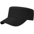 thumbnail image 4 of Unisex Quick-Dry Flat Top Cap, Lightweight Breathable Baseball Cap with Adjustable Buckle, Sun Protection Outdoor Hat for Training and Travel, Classic Solid Color Sport Cap for All Season Wear Black, 4 of 4