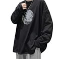 thumbnail image 3 of Top de manga larga para hombre Fibra de leche Elegante cuello redondo Patrón de tierra Top informal para hombre con estilo para citas en la oficina, 3 of 8