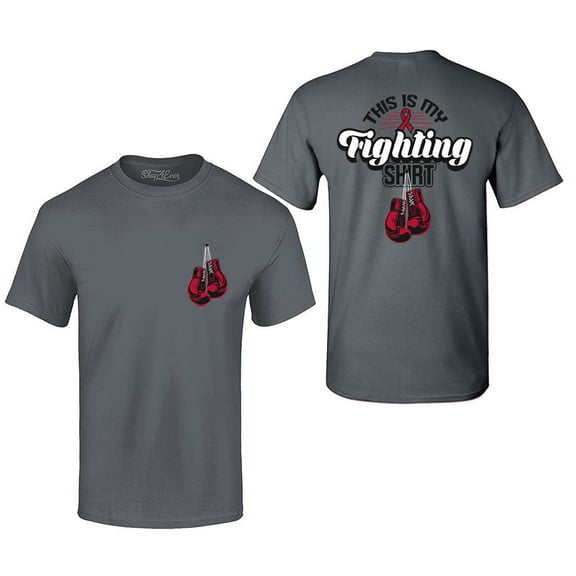 Shop4Ever Men's Breast Cancer This Is My Fighting Shirt Graphic T-shirt XX-Large Charcoal
