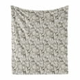 thumbnail image 1 of Safari Soft Flannel Fleece Blanket, Savannah Mammals Kangaroo Camel Antelope Zoo Crocodile Theme Sketchy Details, Cozy Plush for Indoor and Outdoor Use, 50" x 70", Coconut and Grey, by Ambesonne, 1 of 6