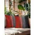 thumbnail image 2 of Outdoor Pillows Waterproof Set of 2, Red Black Ombre Patio Throw Pillows for Couch Bed Sofa with Insert, Vintage Farmhouse Wooden Decorative Travel/Reading/Camping Pillow Set 18x18 Inch, 2 of 8