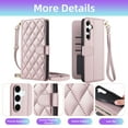 thumbnail image 4 of Furiet Wallet Case for Samsung Galaxy S23 FE 5G with Tempered Glass Screen Protector Wrist/Shoulder Strap, Card Slot Luxury PU Leather Stand Phone Cover for S 23 EF S23FE 23S Women Men Rose Gold, 4 of 8