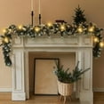 thumbnail image 2 of Cinvoph 6.5ft Prelit Christmas Garland with Pine Cones, Artificial Cedar Pine Garland for Christmas LED Battery Operated Warm Lights Xmas Garlands Decor, 2 of 6