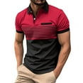 thumbnail image 1 of SHIXIAOO Men's Leisure Fashion Stripe Contrast Design Lapel Button Long Sleeve Tops Slipper with Memory Foam Raglan Shirt, 1 of 4
