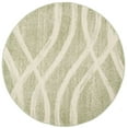 thumbnail image 3 of Safavieh Adirondack Collection ADR125X Modern Wave Distressed Non-Shedding Stain Resistant Living Room Bedroom Area Rug, 4' x 4' Round, Sage / Cream, 3 of 4