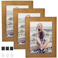 thumbnail image 1 of Picture Frame Wood, 3.5X5 Solid Photo Frame set 3 Pack Wall Mount Gallery Decorative Poster Display Rustic Home Decor Desktop Tabletop Art Exhibition, 1 of 5