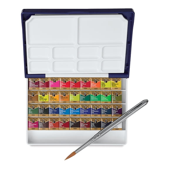 Holbein Artists' Watercolor Half Pans - Set of 36, Assorted Colors