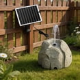 thumbnail image 6 of Fuebueo Solar Fountain for Bird Bath, Split Panel Water Pump, White Faux Rock Bubbler, Backyard Garden Pond Floating Aerator, 6 of 8