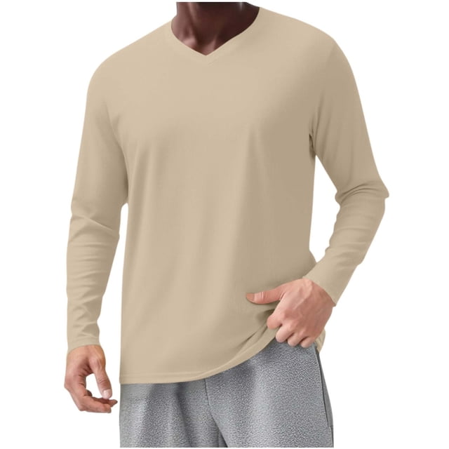 Dry Fit Long Sleeve Shirt for Men, Solid Color, Lightw8, Breathable, Pullover Top, Polyester Spandex, 1 Pc