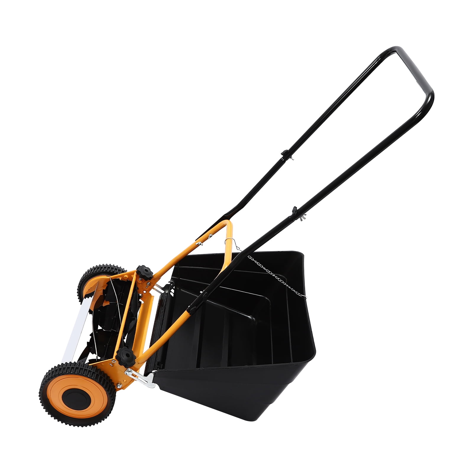 ChicHomey 16-Inch Manual Push Lawn Mower,4-Blade,Adjustable 0.47-1.65Inch Height with Grass Collection for Home/Garden/Yard Maintenance​