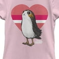 thumbnail image 2 of Girl's Star Wars: The Last Jedi Valentine Porg Striped Heart Graphic Tee Light Pink X Small, 2 of 4