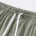 thumbnail image 4 of Shorts Para Hombre Men's Solid Color Elastic Waist Drawstring Zipper Pocket Casual Sports Shorts Army Green S, 4 of 9