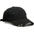 thumbnail image 1 of ORUYROP Unisex Ripped Distressed Denim Ring Baseball Cap Hip Hop Vintage Dad Hat Adjustable, 1 of 7