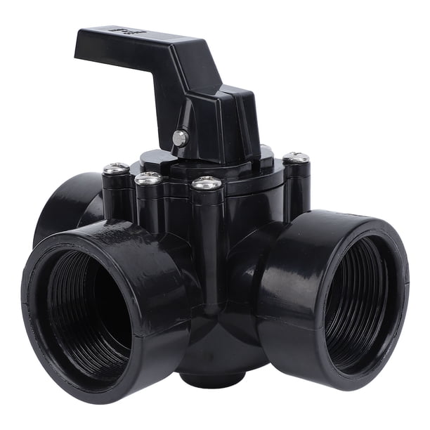 Válvula Desviadora de Piscina ANGGREK 3 Puertos G1-1/2 Pulgadas Negra Resistente Fácil de Instalar