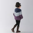 thumbnail image 3 of CPNG Boys Girls Zip Up Colour Block Coats Lightweight Padded Down Jacket Warm Packable Hooded Winter Outerwear Puffer Hooded Jackets with Pockets, 3 of 4