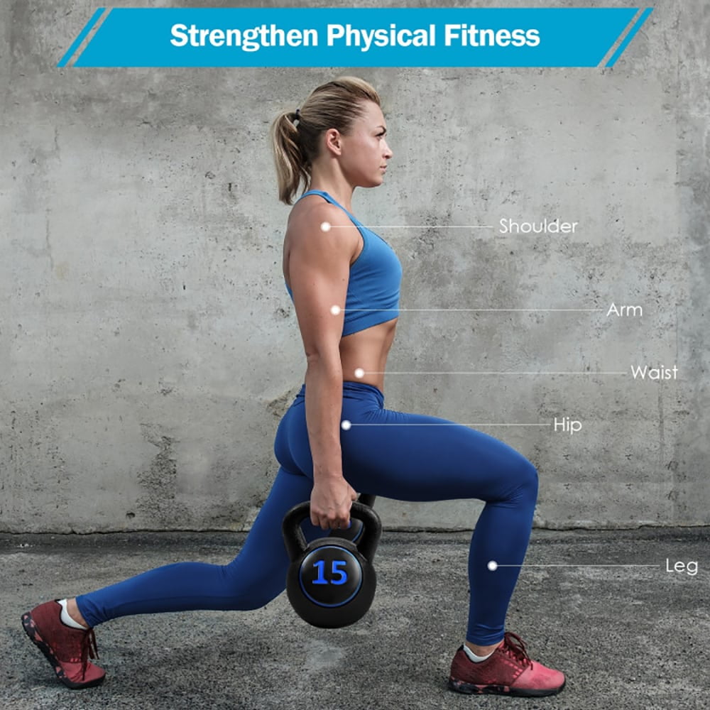 GVN 3 Pieces 5 10 15lbs Kettlebell Weight Set