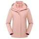thumbnail image 1 of Chaquetas y abrigos casuales sin capucha de manga larga para mujer, chaqueta impermeable lisa con capucha para exteriores, abrigo superior a prueba de viento para mujer, 1 of 2