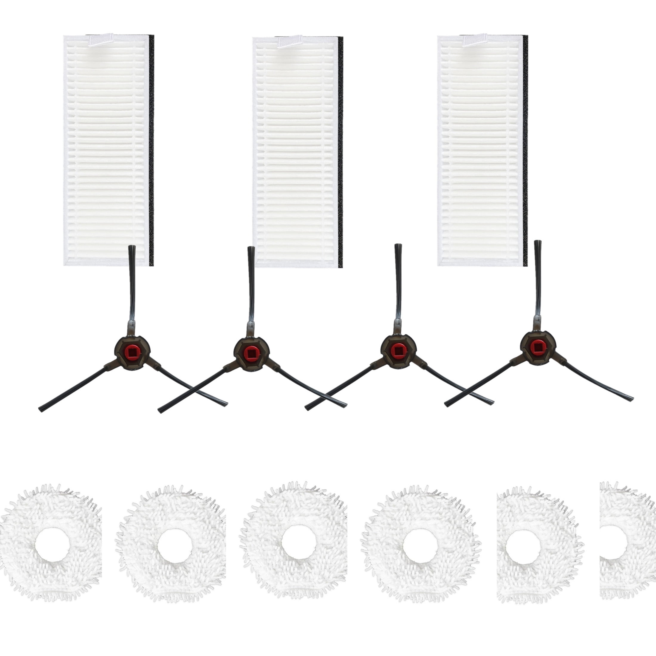 13pcs/Set Vacuum Cleaner Filters Mop Cloths Side Brushes For Yeedi Mop