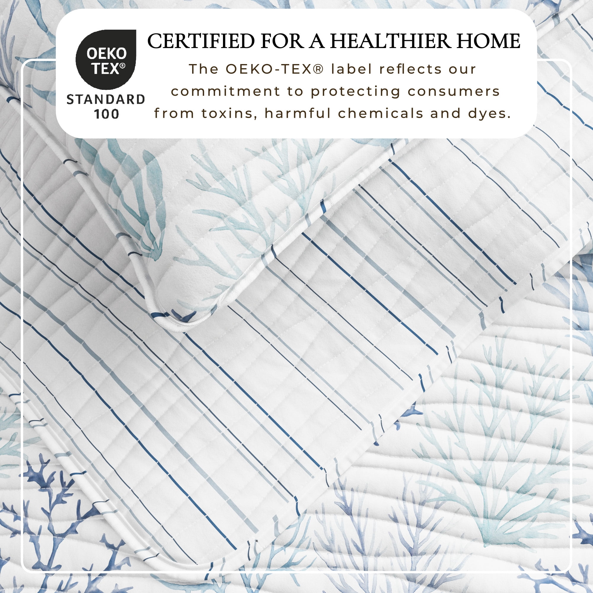 Coastal Quilt Set - Lightweight, Soft, All-Season - 2-Piece Reversible Bedding Set (Twin / Twin XL, Watercolor Coral)