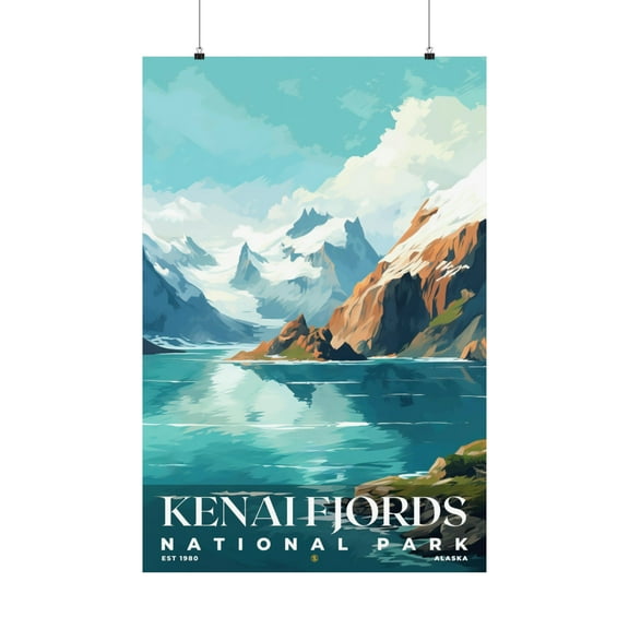 ELNEIT - Kenai Fjords National Park Poster, Unframed Matte Paper, S06