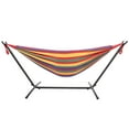 thumbnail image 2 of Ktaxon 102*41 inch Double Hammock with Space Saving Steel Stand Includes Portable Carrying Case Multi-color, 2 of 8